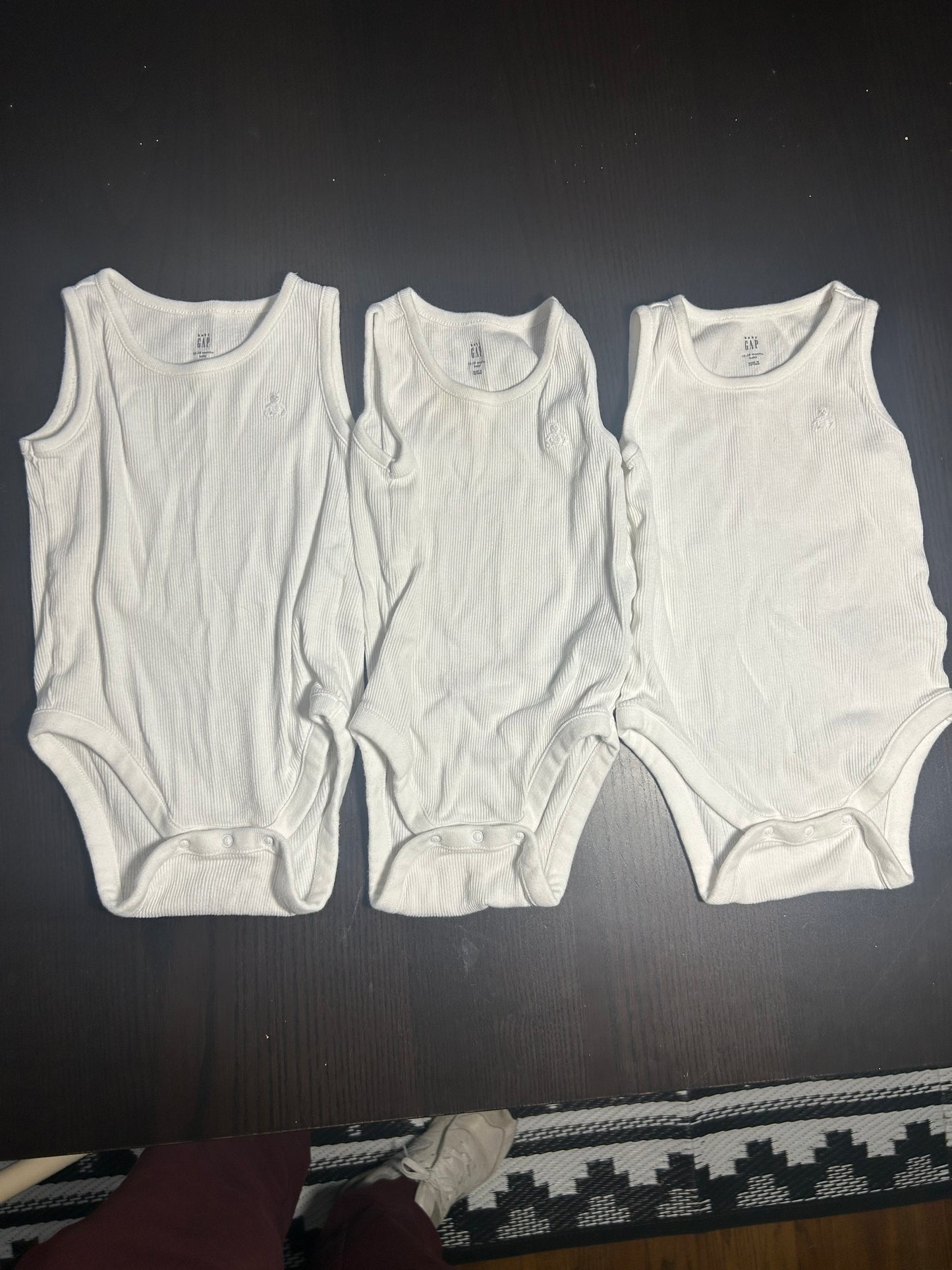Seller #62 white baby gap onesies 12-18 months