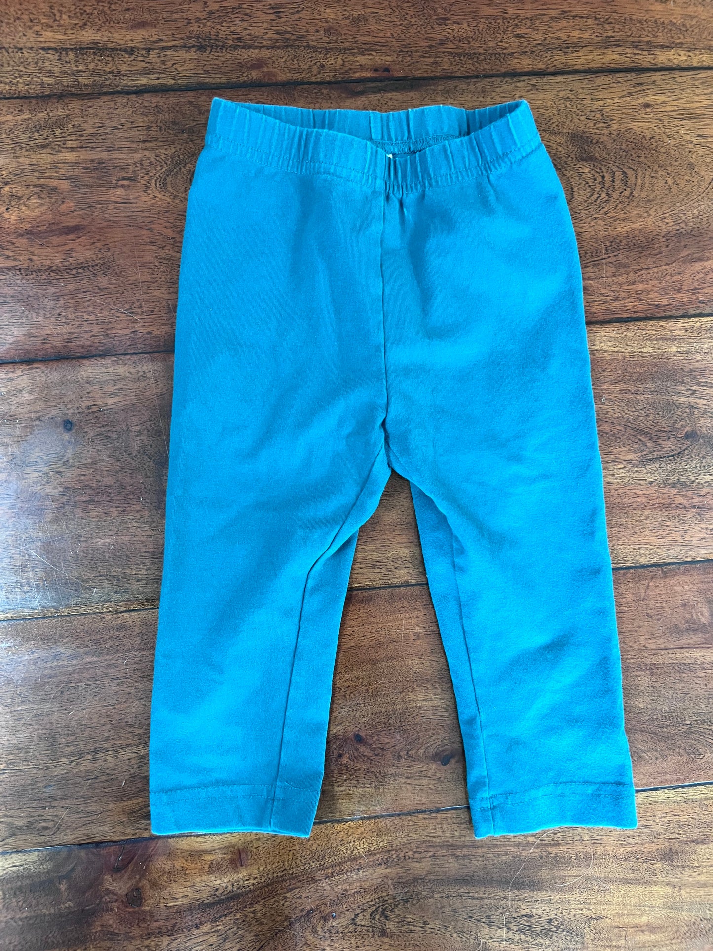 #66 girls Size 4 Hanna teal cropped leggings, VGUC (worn once)