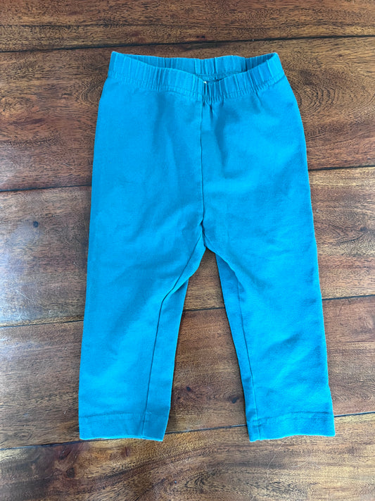 #66 girls Size 4 Hanna teal cropped leggings, VGUC (worn once)