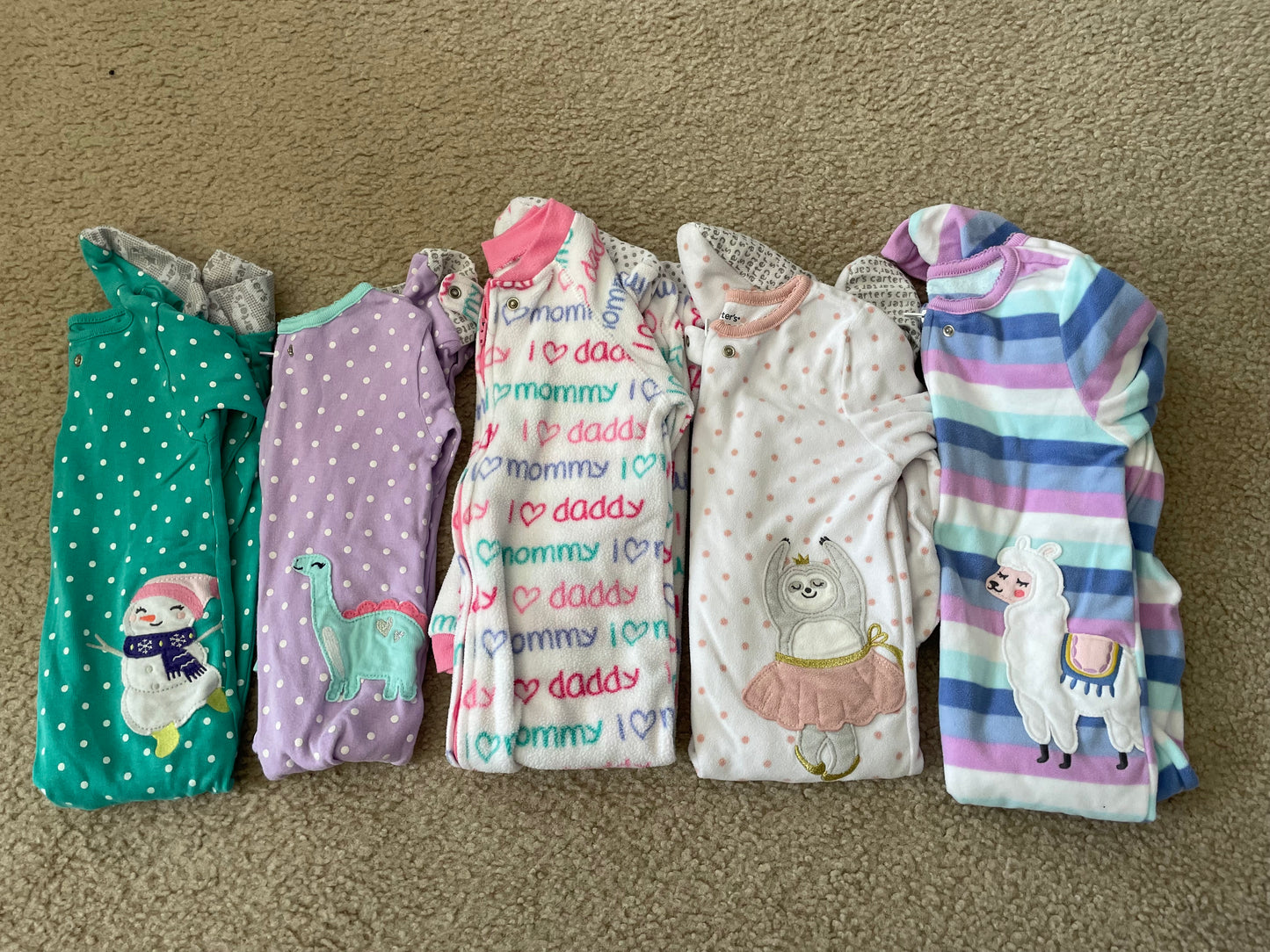 Seller 129- Girls’ 24 month footed pajama bundle