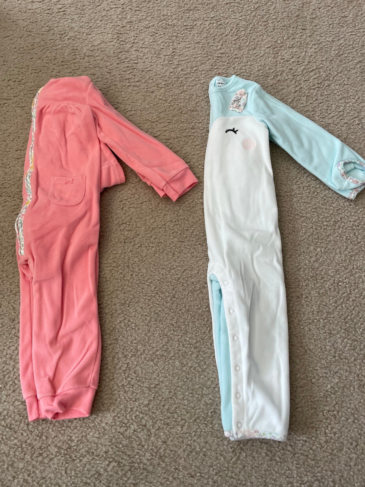 Seller 129- Girls’ 24 month fleece onsie outfits