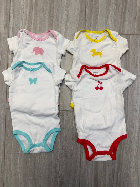#110 Carter's Short-Sleeve Onesie Bodysuit Set of 4 Bundle 6 mo.