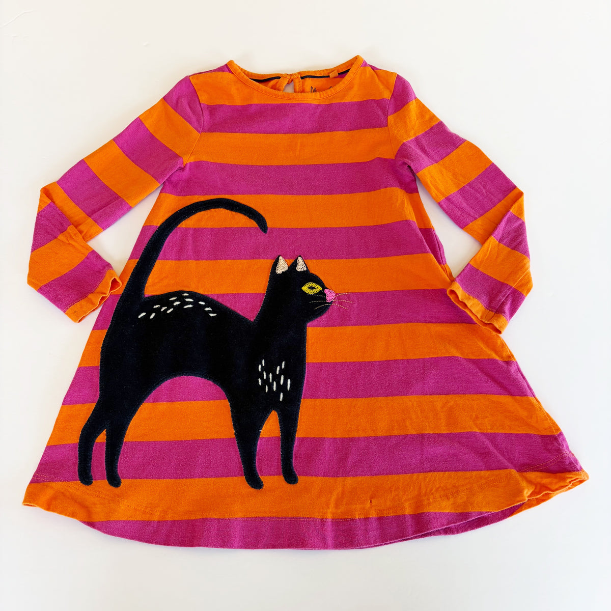 #96 | Size 4-5Y | Mini Boden Girls Black Cat Halloween Tunic Dress