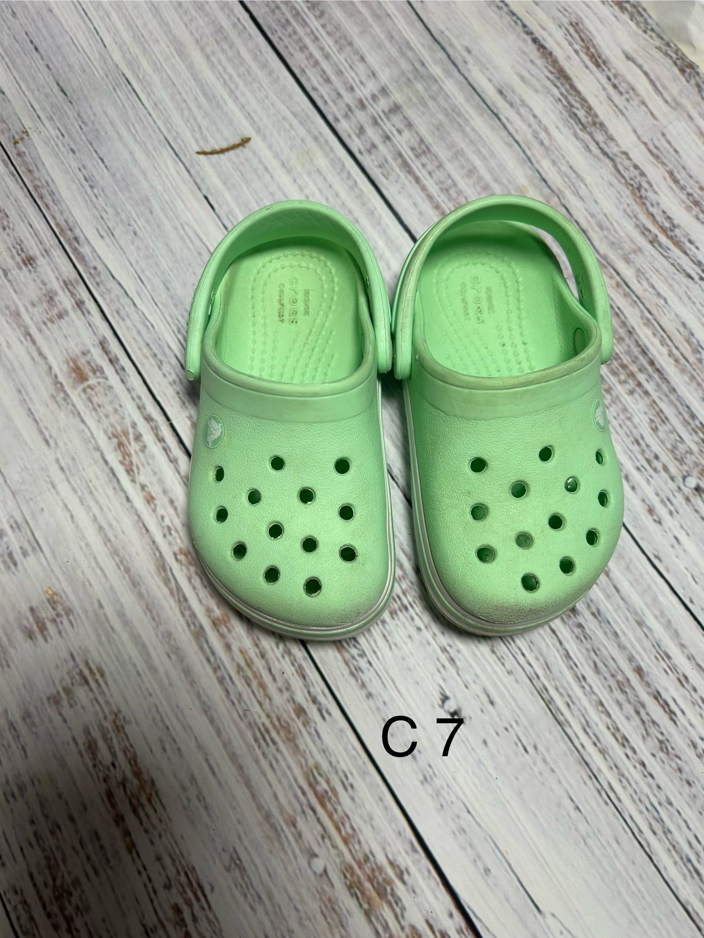 seller #62 Green c7 crocs