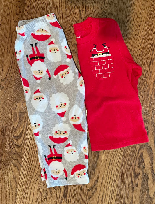 #57 Unisex Carters Christmas Fleece 2 piece pajamas, size 2T