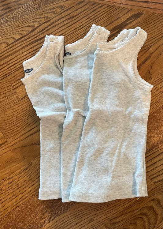 #57 Girls Old Navy light grey undershirt bundle, size 2t,
