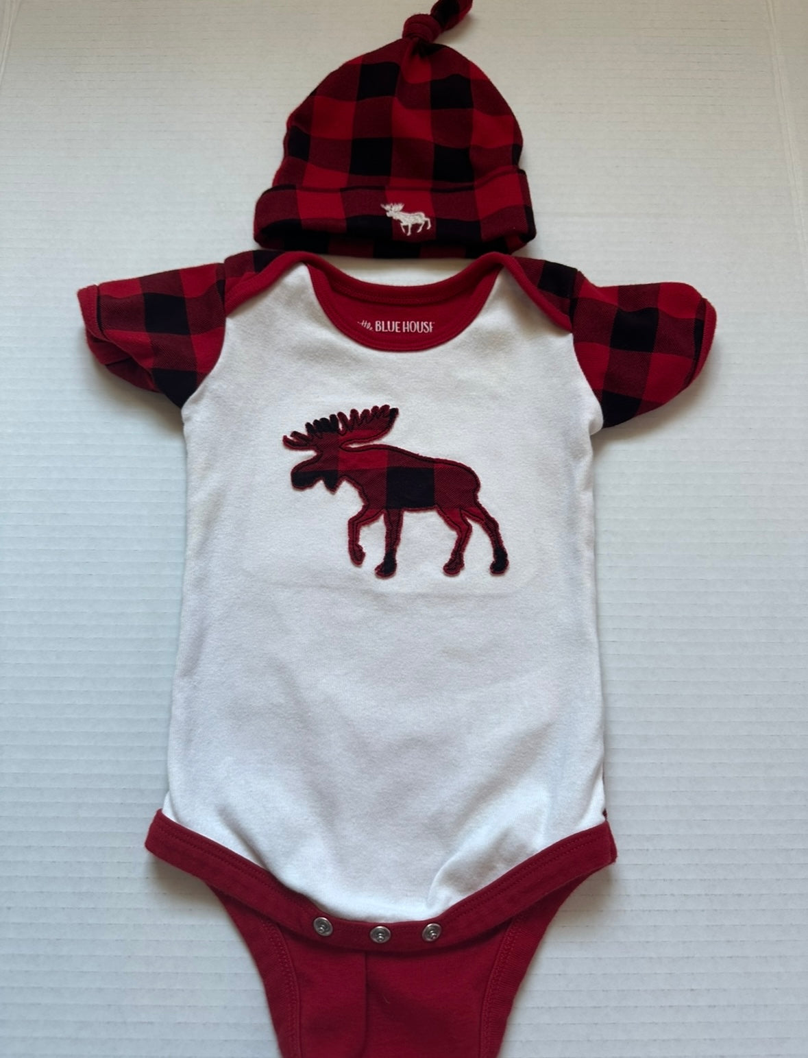 #146 Little Blue House Onesie and Hat Boys 6-12M