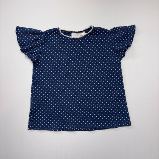 Seller 189 Girls 2-3Y Zara Flutter Sleeve Polka Dot Top EUC