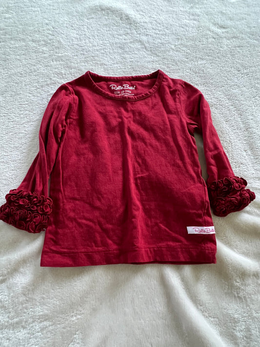 18-24mon rufflebutts shirt, cranberry