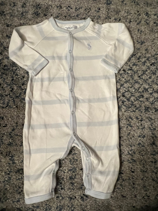 #46 REDUCED Ralph Lauren Polo Boy Footless Pajamas 0-3 months