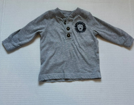 #93 Carter's Gray Lion L/S Henley Boys 3M