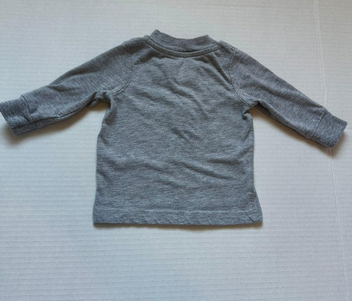 #93 Carter's Gray Lion L/S Henley Boys 3M