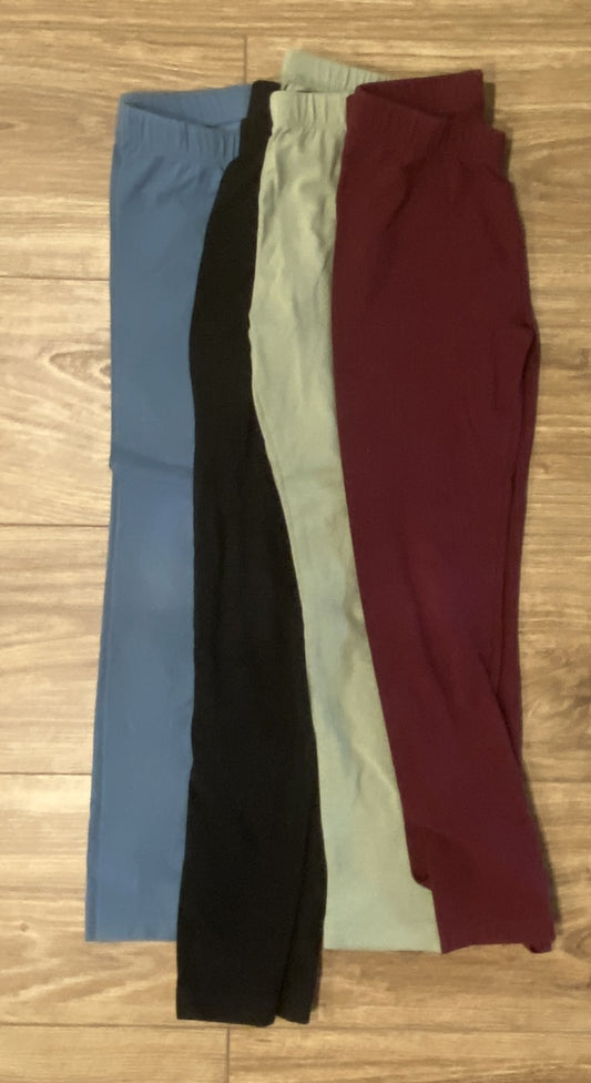 Seller #100 Girls Size 6/7 Cat and Jack Leggings Bundle (Blue/Gree/Maroon/Black)