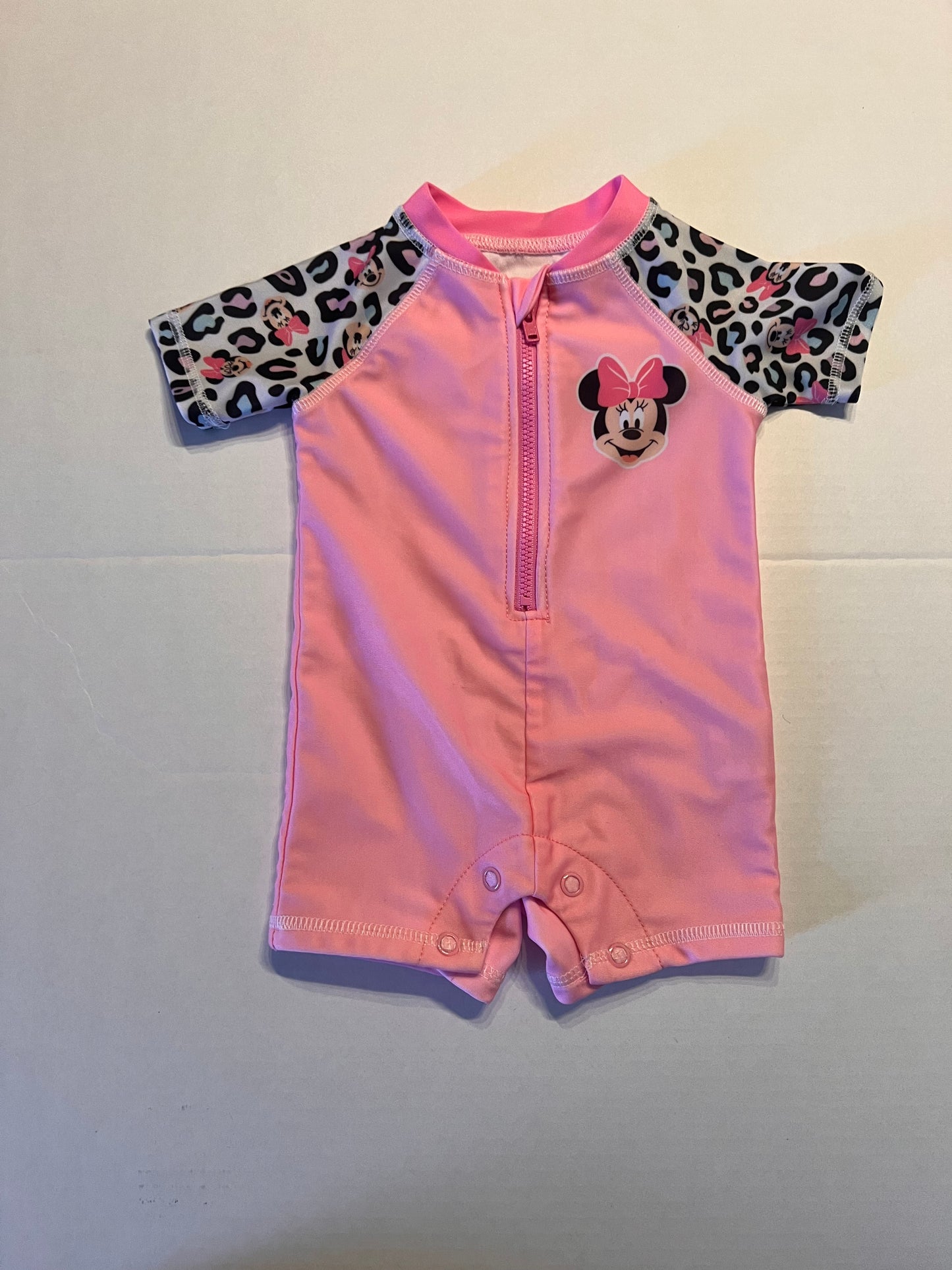 Minnie Mouse swimsuit 3mo - crotch snaps