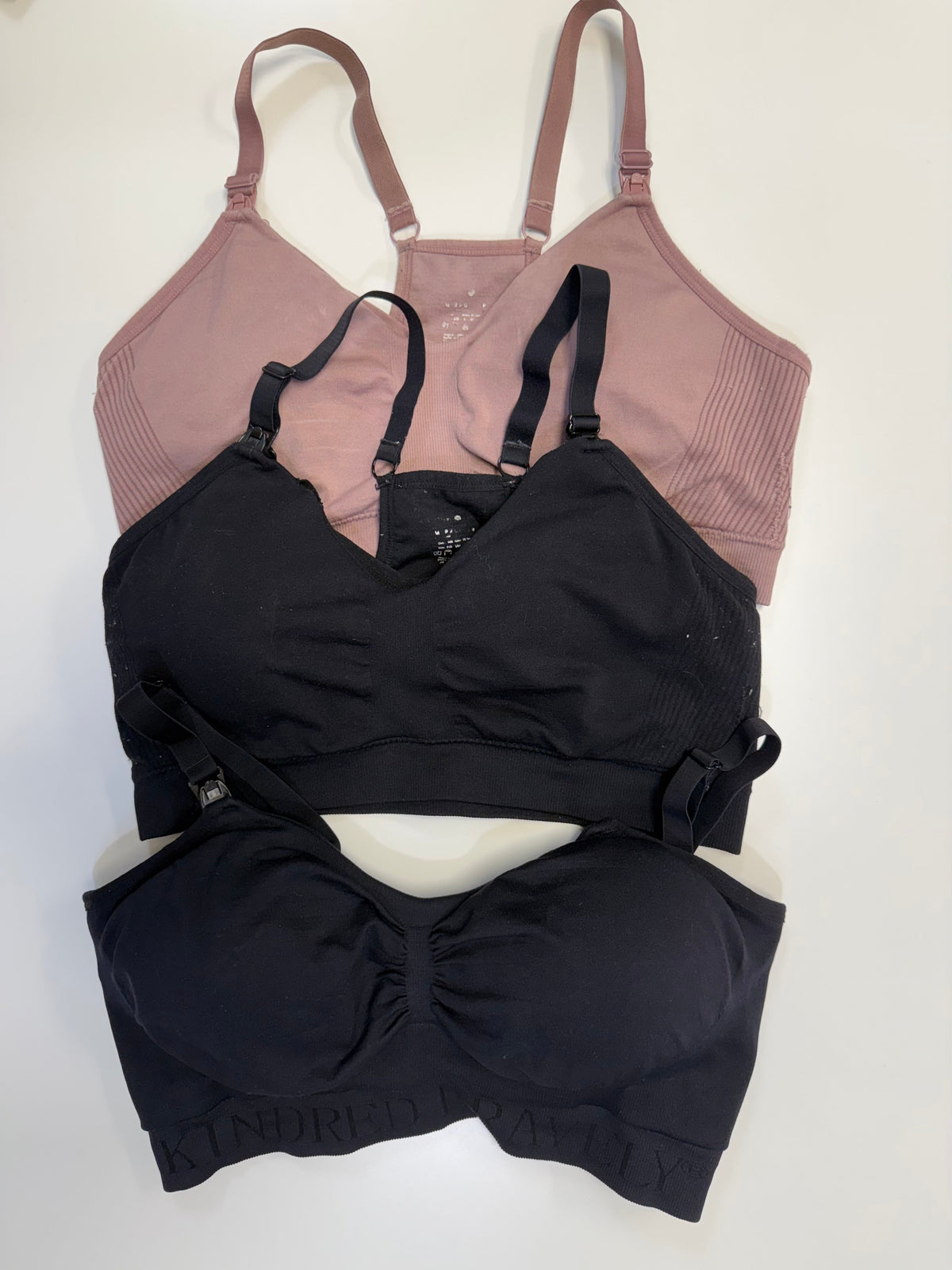 #110 Kindred Bravely Nursing & Pumping Bras Set of 3 Bundle Size M