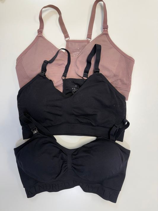 #110 Kindred Bravely Nursing & Pumping Bras Set of 3 Bundle Size M