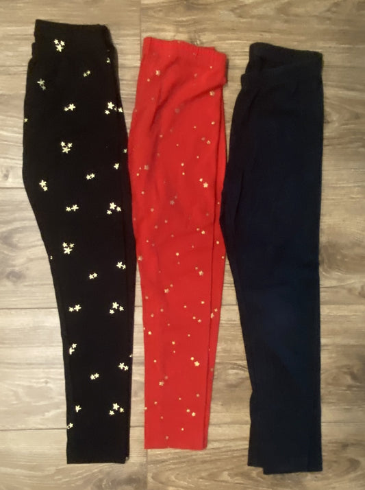 Seller #100 Girls Size S 6/7 Cat and Jack Leggings Bundle of 3 Red/Black/Stars