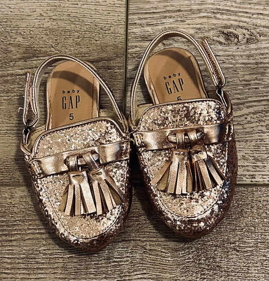 #71 Gap 5c Gold Glitter Mules (sister match in 1Y!)