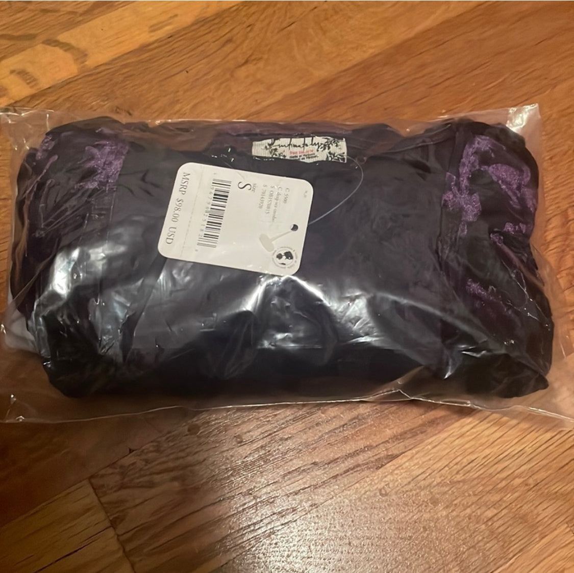 #116 Free People Purple plum Velvet Bodysuit Small New