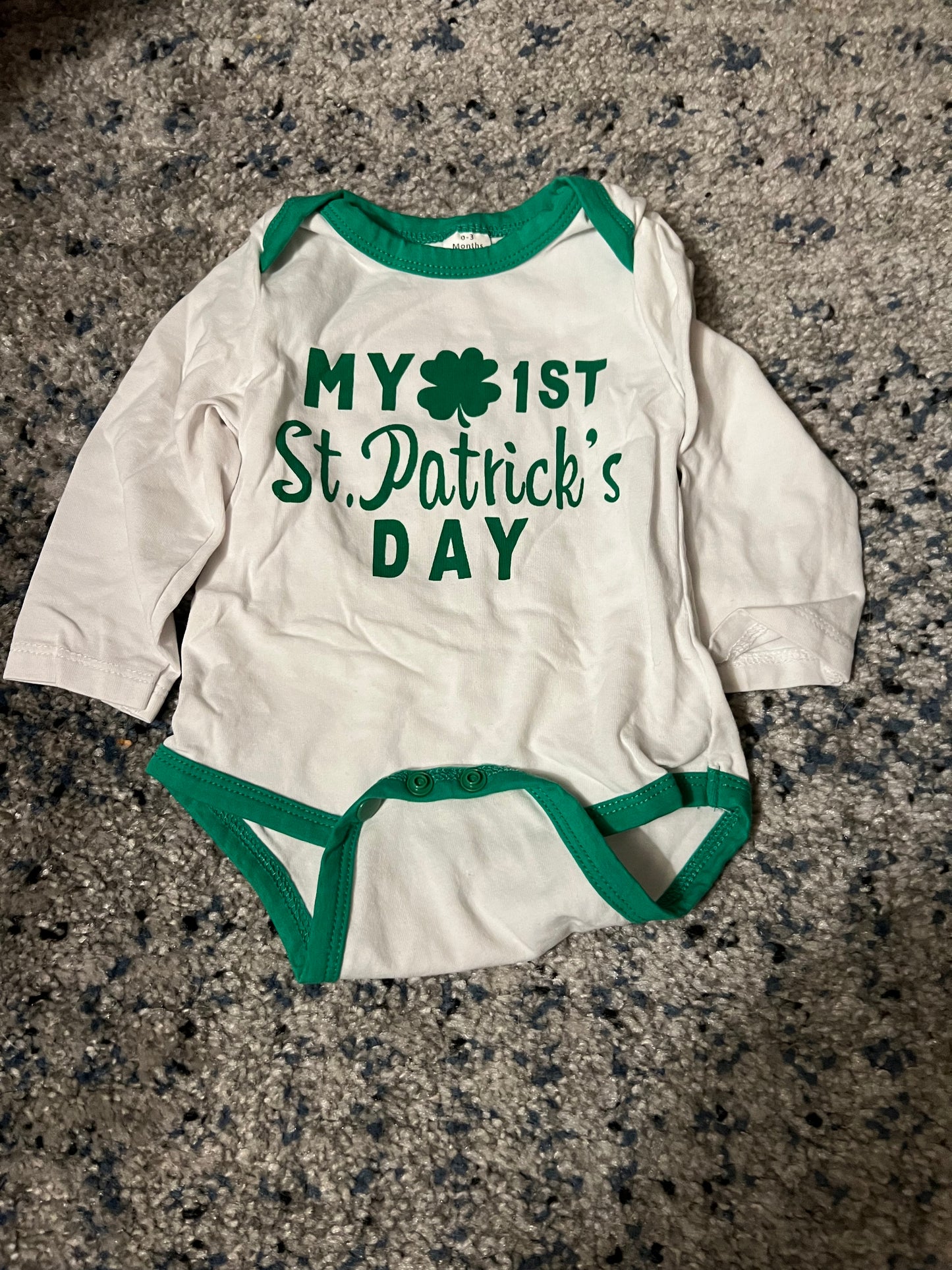 REDUCED (Bundle of 3 )1st St. Patrick’s Day Onesie, Hat and Pants 3 months