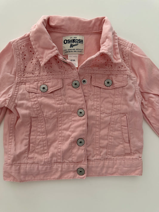 #117, Girls 4T, OshKosh pink cotton jacket, VGUC