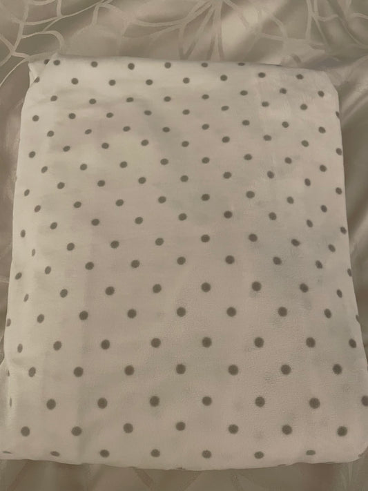 #57 Pottery Barn Kids, Chamois Grey Polka Dot fitted crib sheet