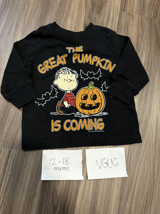 #138 - 12-18 Mo - VGUC The Great Pumpkin LS Shirt - PU 45236
