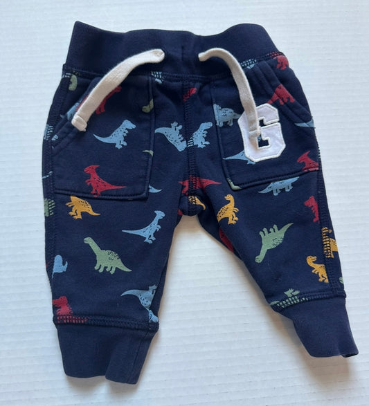 #93 Gap Navy Dinosaur Sweatpants Boys 3-6M