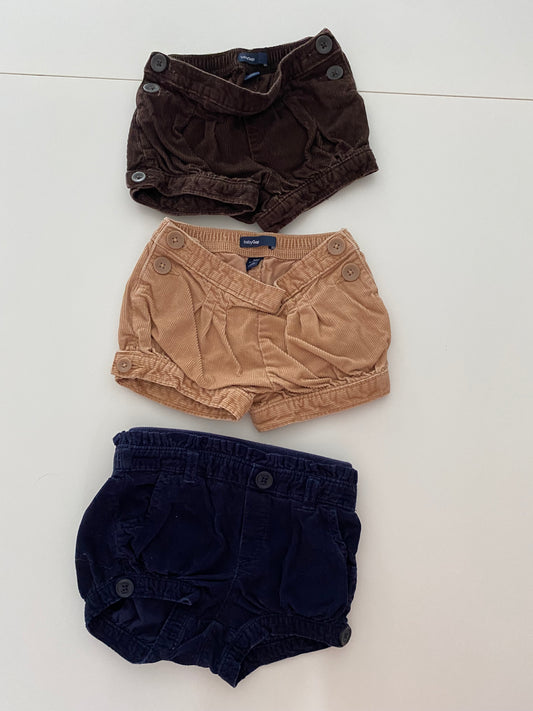 #84B-Gap corduroy shorts bundle, Girls 12-18M, GUC