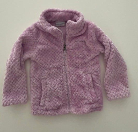 #117, Girls 3T, Columbia purple teddy jacket, EUC