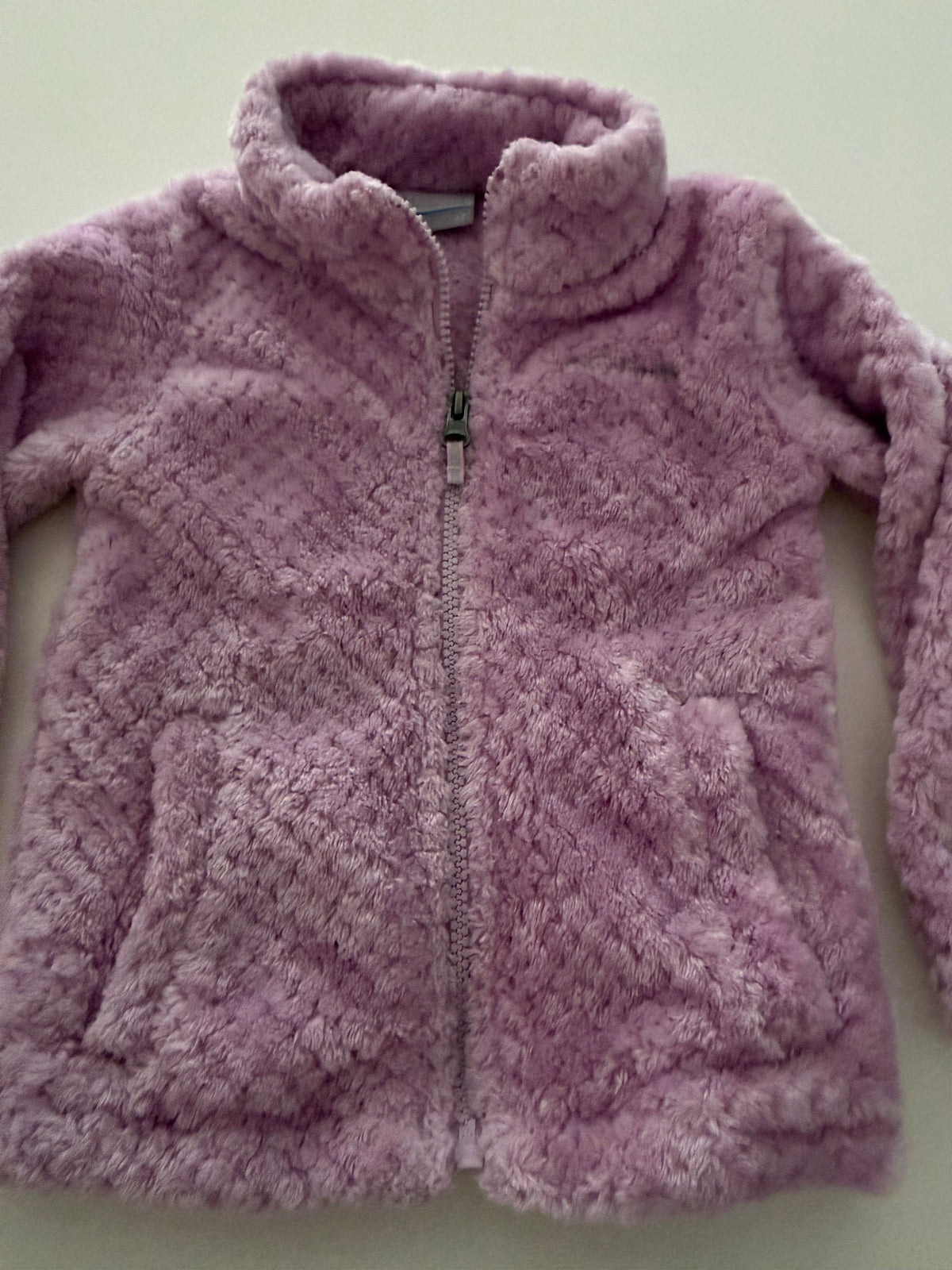 #117, Girls 3T, Columbia purple teddy jacket, EUC