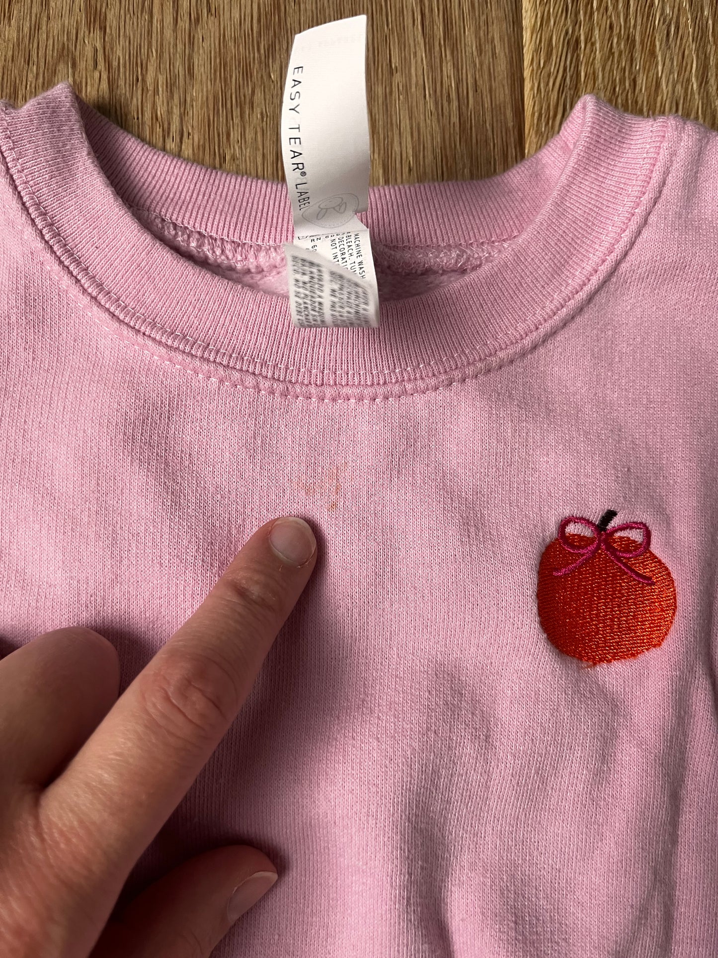 #110 Girls 3T Pink Pumpkin Embroidered Sweatshirt