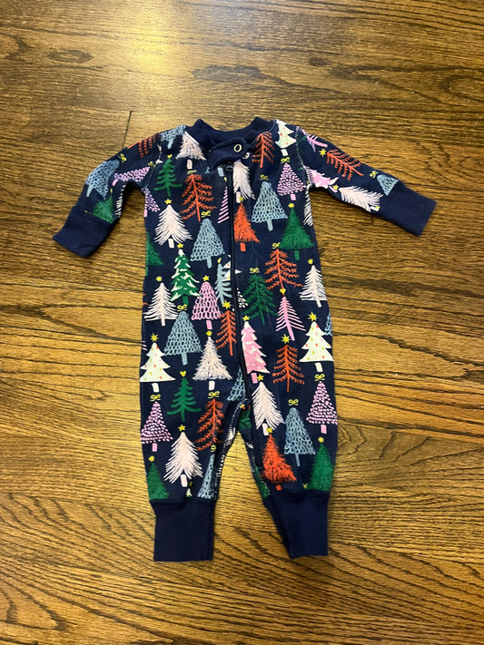#67 Hanna Andersson Christmas Tree Pajamas 0-3 Months