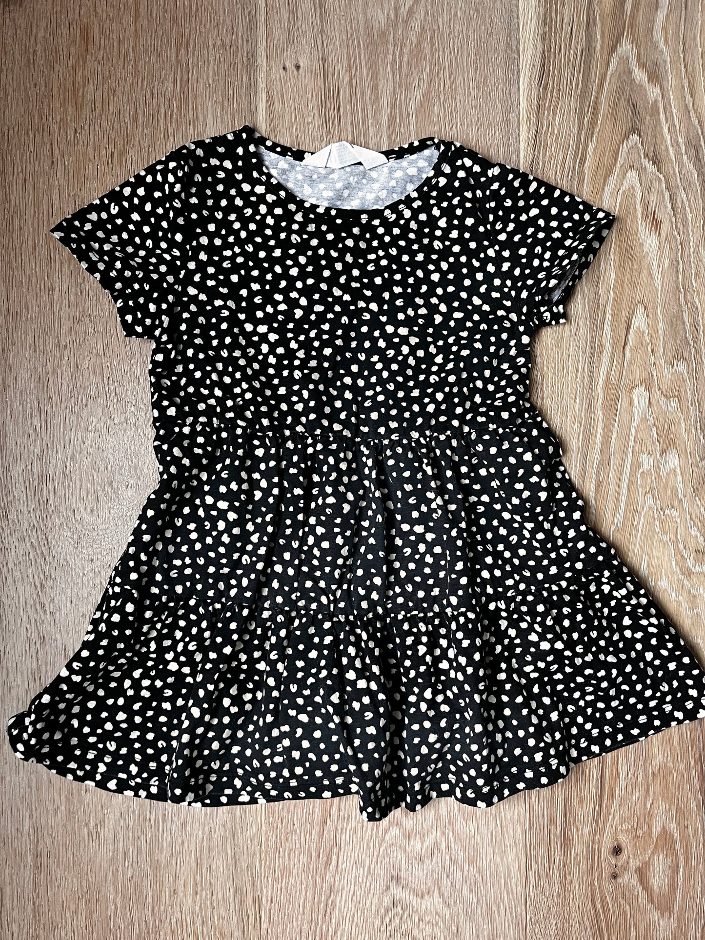 #47 H&M Girls black patterned dress size 3/4T