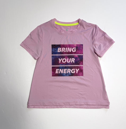 Seller 89 Girls Size Small 'Bring Your Energy' Athletic Top EUC