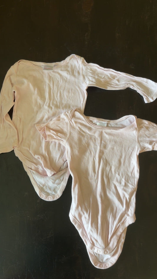 #24 18-24M Hanna Andersson light pink onesie bundle