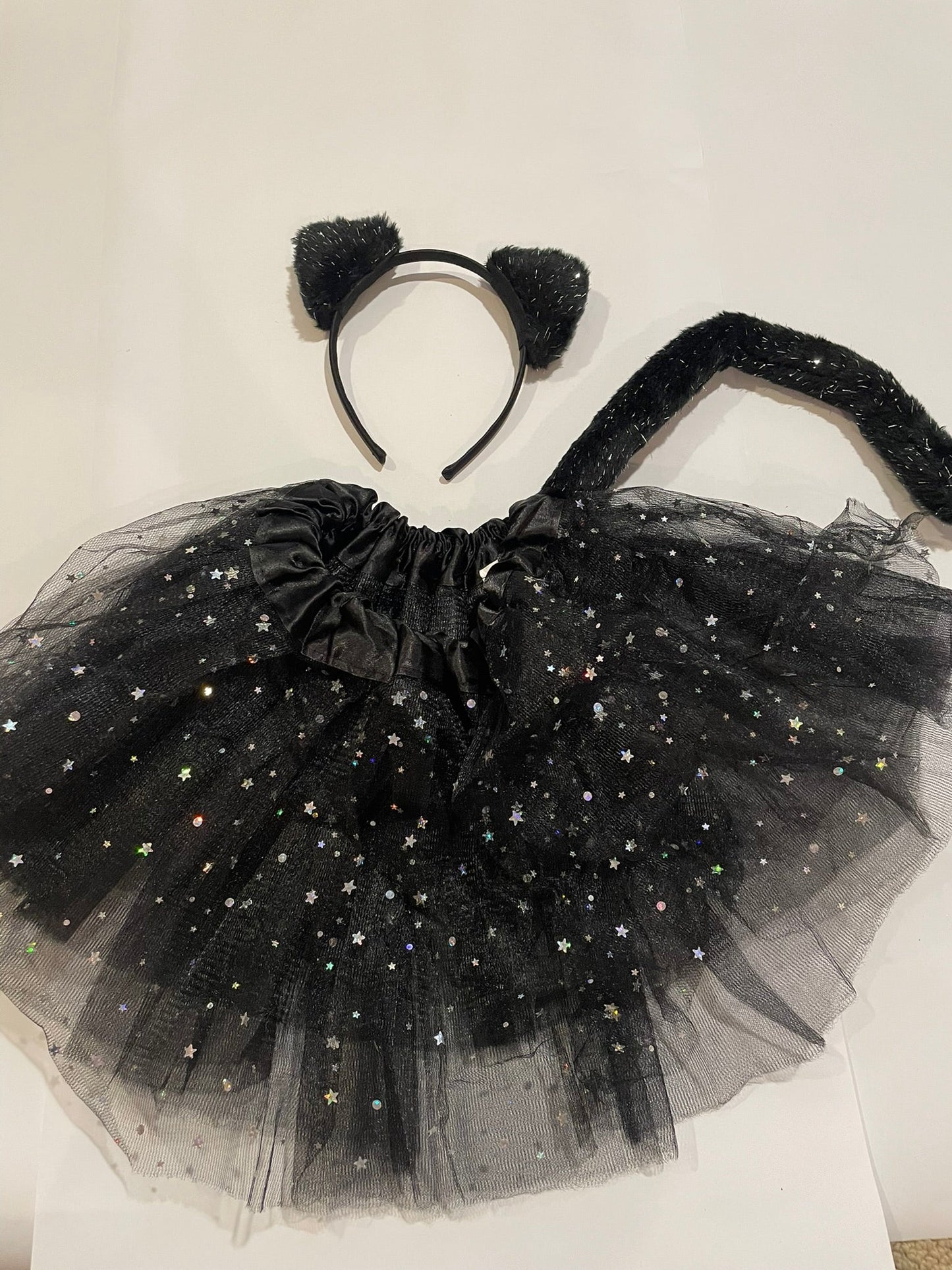 #126 Cat & Jack Cat Ears & Sparkle Skirt w/ Tail GUC 2-4
