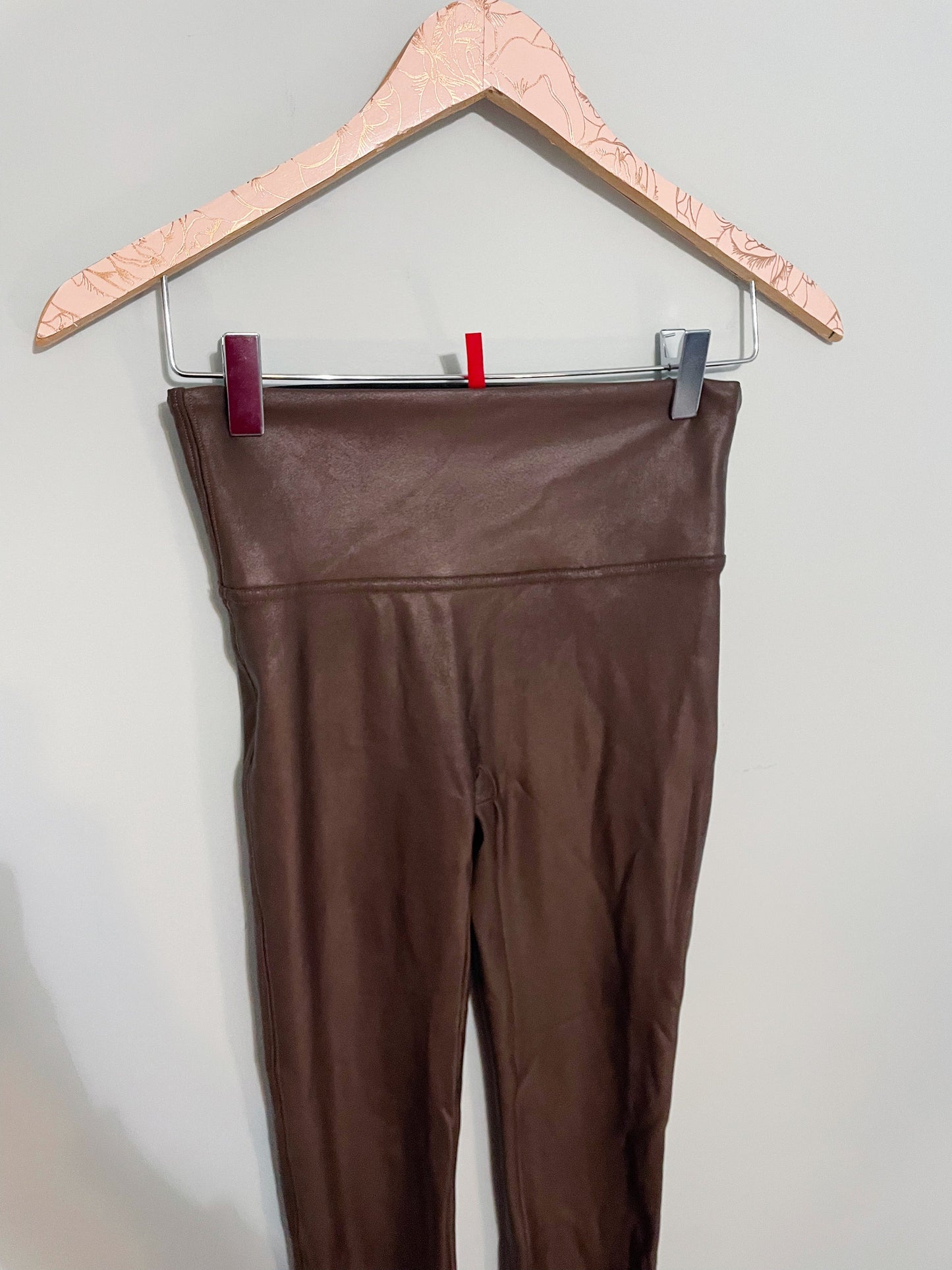#118 | Size S | Spanx Women's Brown Faux Leather Leggings