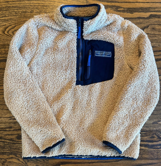 Seller #172 REDUCED Vineyard Vines Boys Sherpa Quarter Zip Pullover Size 8-10