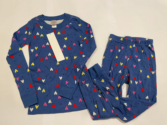 #126 Hanna Andersson 120 (6-7) LJ Blue Hearts Jammies NEW
