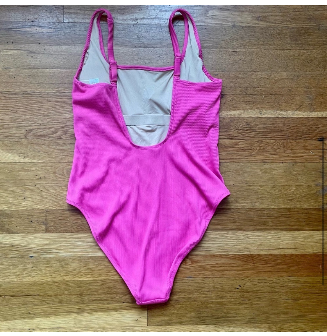 Old Navy Women's Ribbed One Piece Pink swimsuit  Size L NWT
