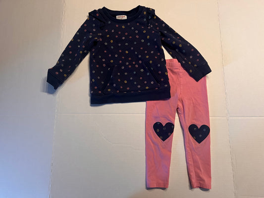 Cat & Jack Adorable Dot/Heart outfit