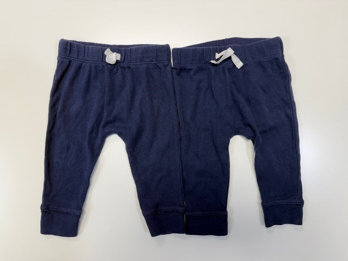 #110 Carter's Drawstring Navy Joggers Bundle Set of 2 Size 9 mo.