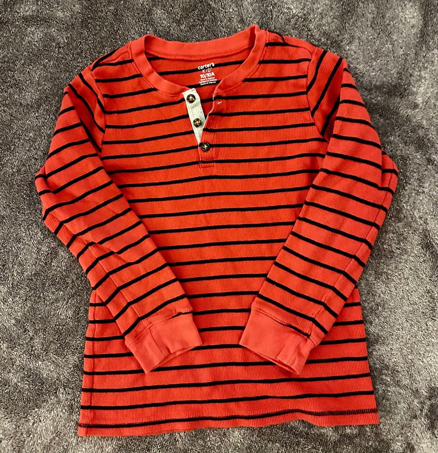 Carters red striped long sleeve shirt size boys 10