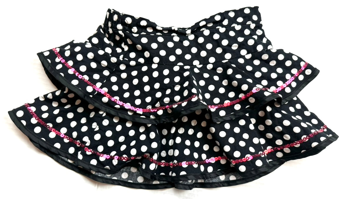 Girls Disney 3T Skirt with Shorts / Skort Black EUC Black White Pink