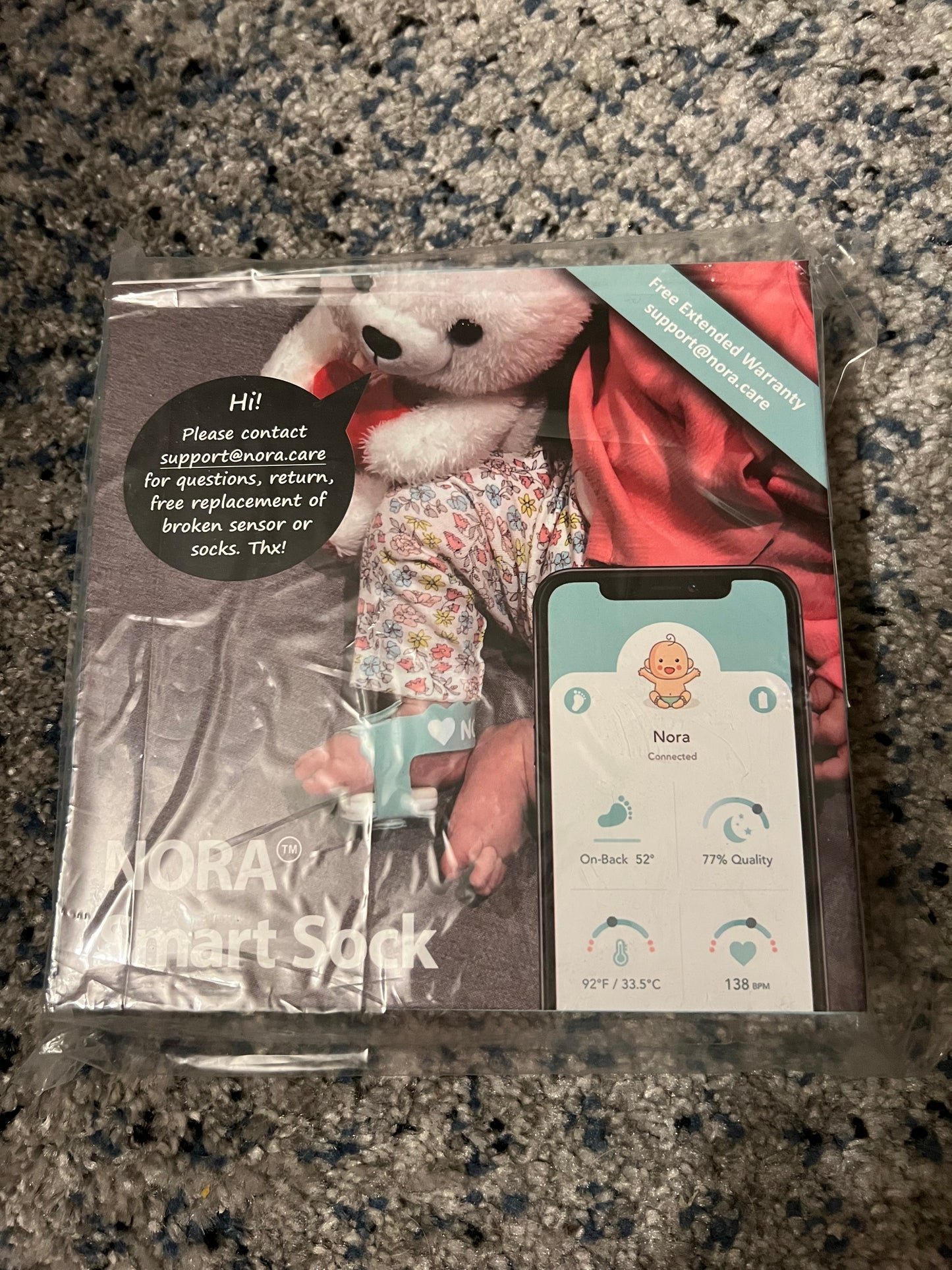 REDUCED NEW IN BOX Nora Baby Smart Sock  (temperature, heart rate, sleep quality ECT.)