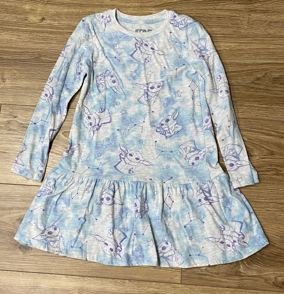 Seller #100 Girls Size S 6/6X Disney Star Wars Grogu Long Sleeve Dress
