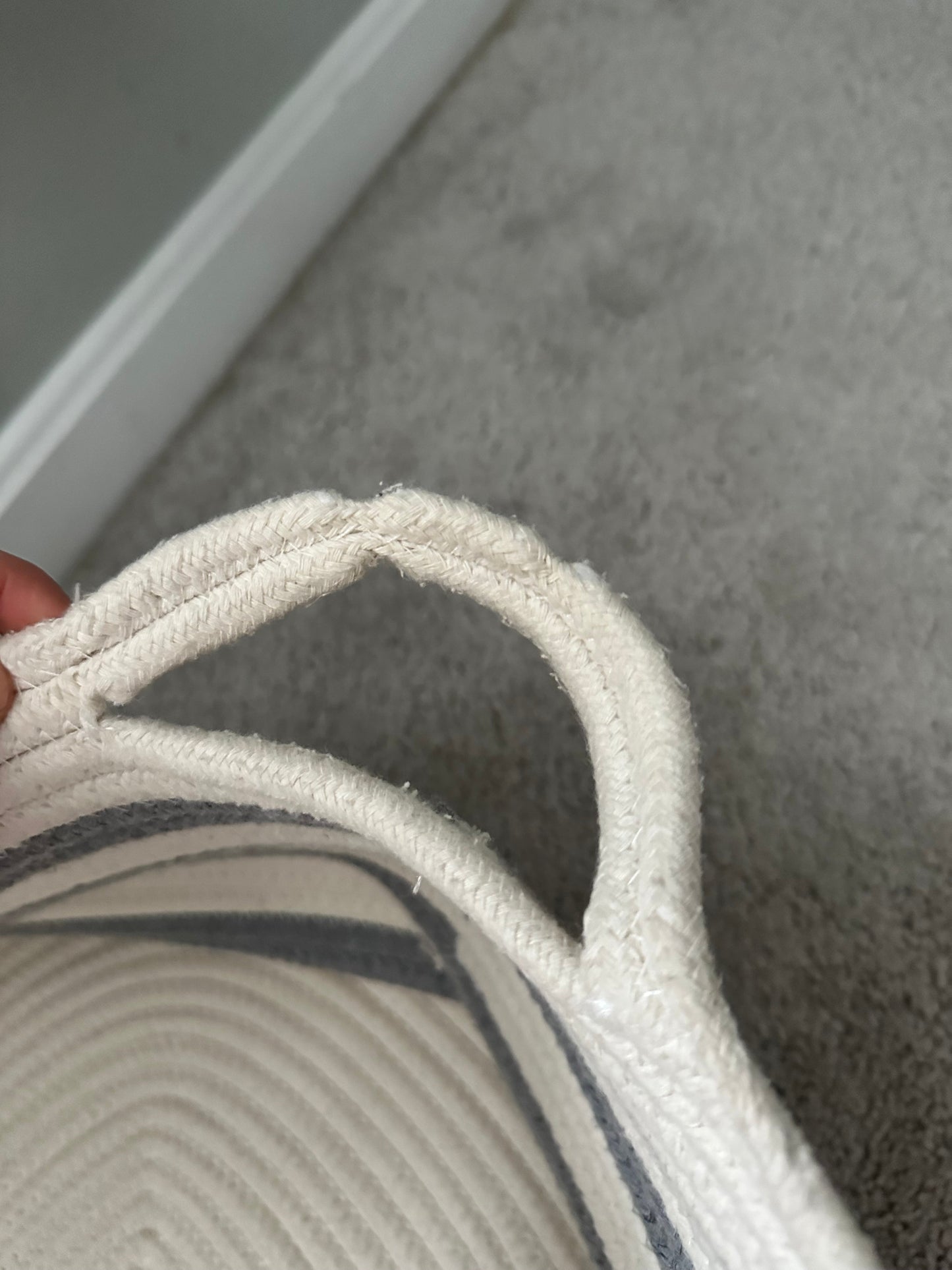 #168 Set of 2 White/Gray Rope Baskets