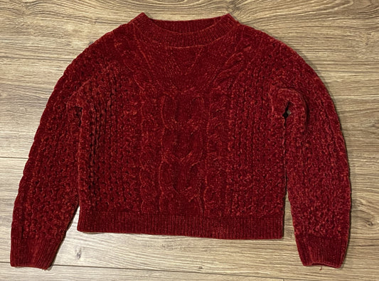 Seller #100 Girls Size 7 So Brand Red Chenille Sweater