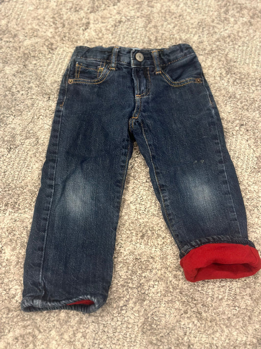 #82B Baby Gap Fleece Lined Jeans - 3T